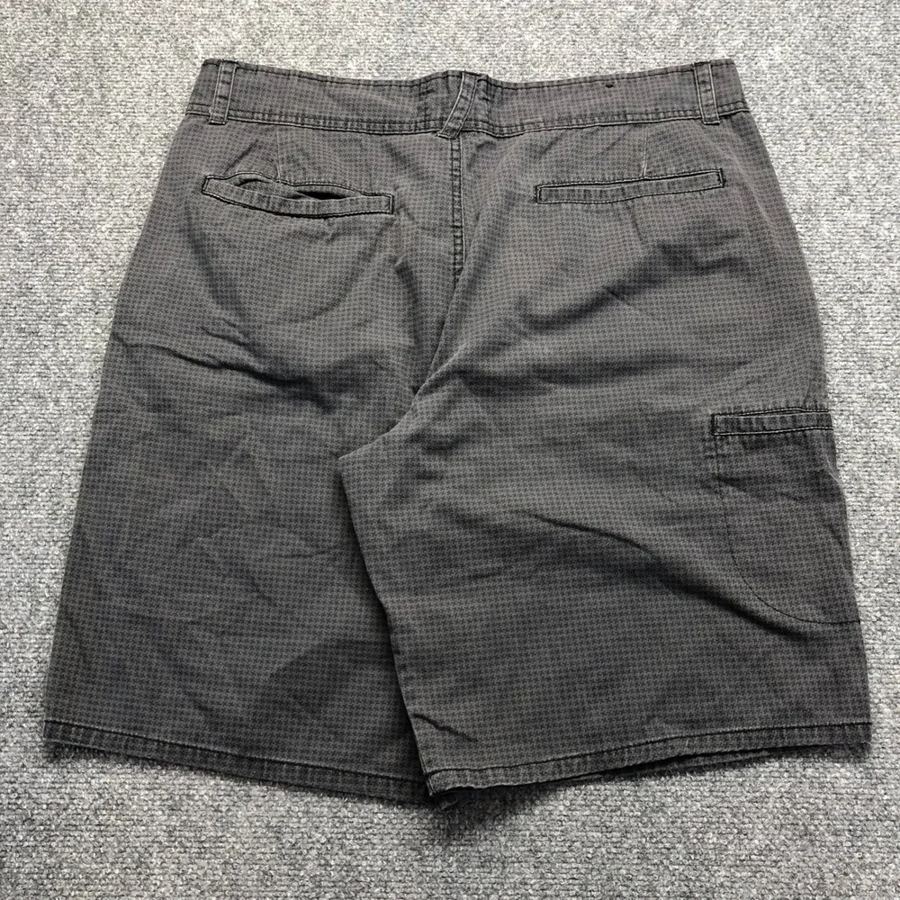 Ocean Pacific OP Mens Cargo Shorts Size 38 Gray Micro Check Cotton Flat Front